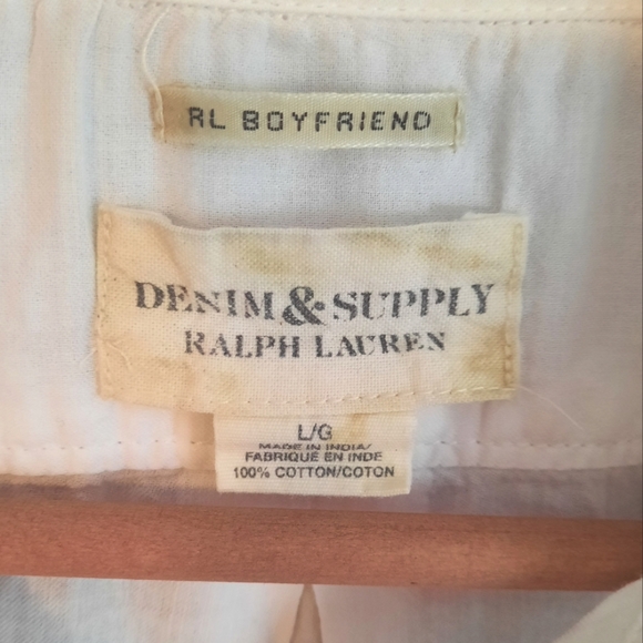 Ralph Lauren Denim & Supply Cotton RL Boyfriend Shirt Size L - Picture 4 of 10